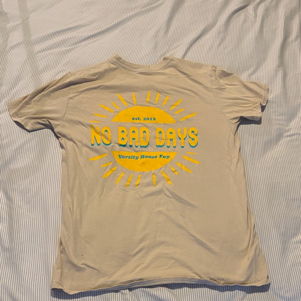 No Bad Days Beige T-Shirt